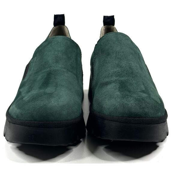Fly London PECE406FLY Forest Green Wedge Loafer Womens EU 38 US 7.5-8 New $260 - Picture 3 of 10